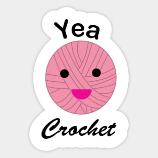 Yea Crochet Funny Kawaii Yarn Pink Sticker